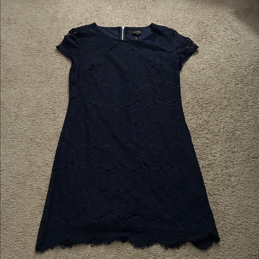 Elegant Navy Lace Dress - Laundry by Shell Segal